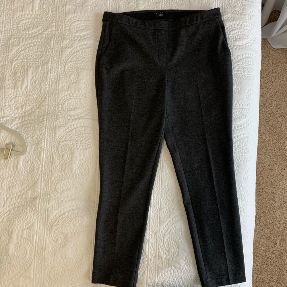 Theory gray wool blend ankle pants